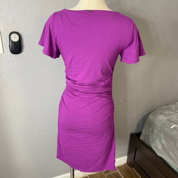 White House Black Market Purple Ruched Sheath Dress, S - Picture 2 of 7
